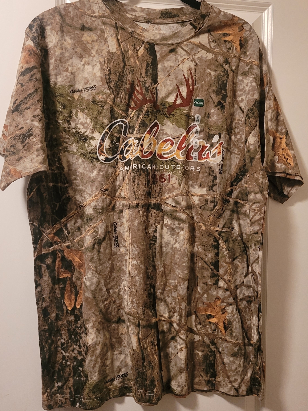 NWT Cabela's Field Duty Camouflage Short Sleeve Tee in Brown & Green Size XL